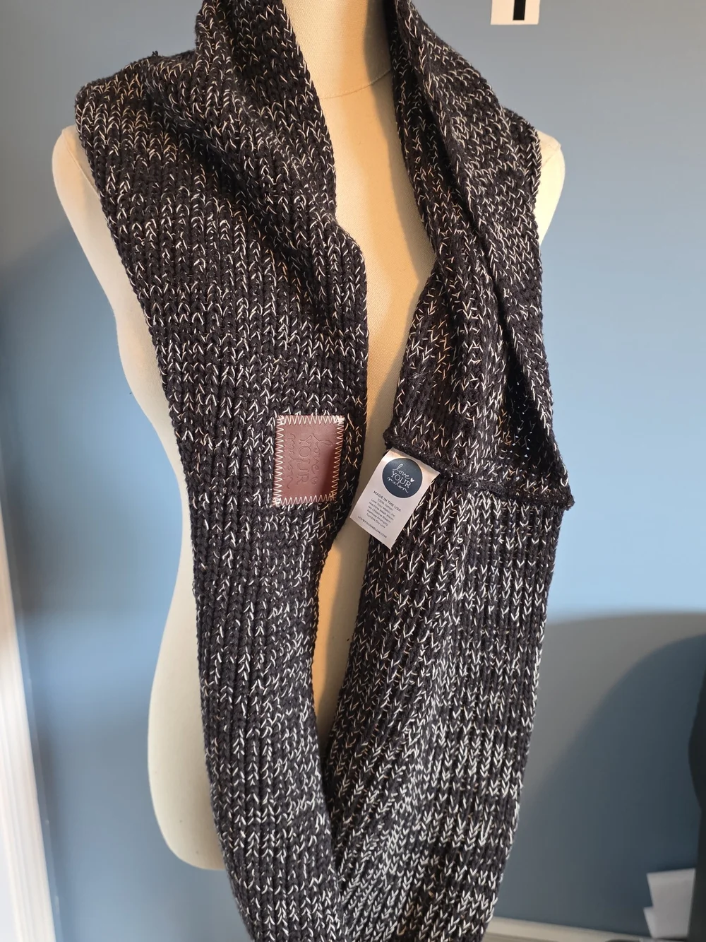 Love Your Melon Men’s Black Marled Knit Infinity Scarf